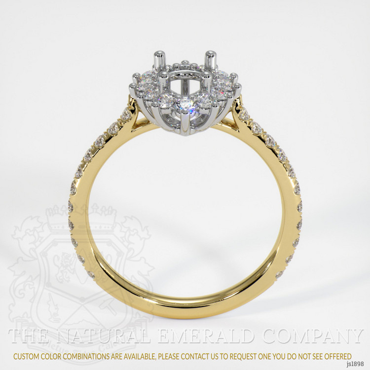 18K White & Yellow Pave Ring Setting