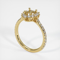 14K Yellow Gold Pave Ring Setting Video