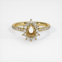 14K Yellow Gold Pave Ring Setting Image