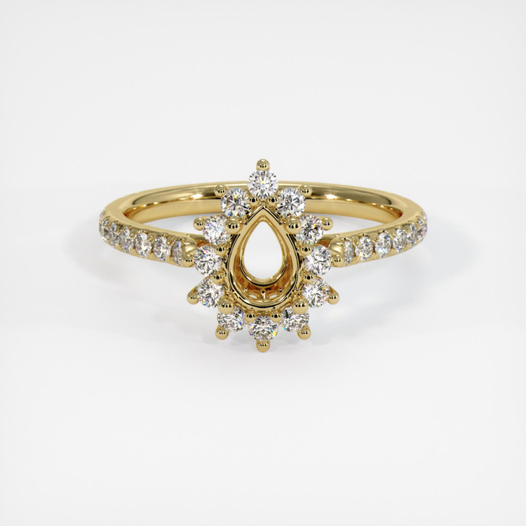 14K Yellow Gold Pave Ring Setting