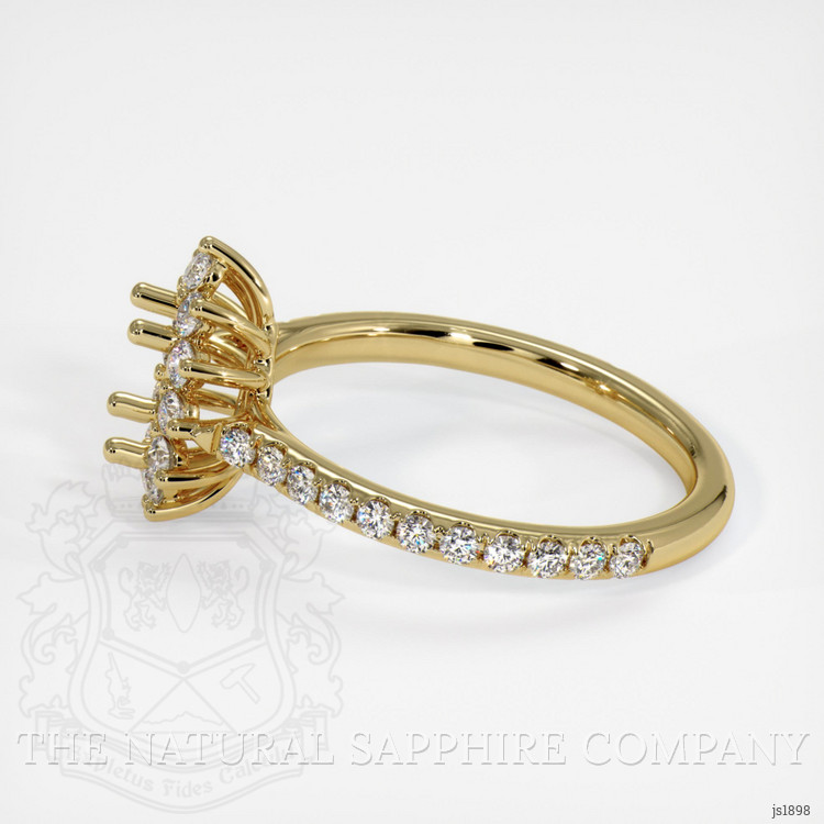 14K Yellow Gold Pave Ring Setting