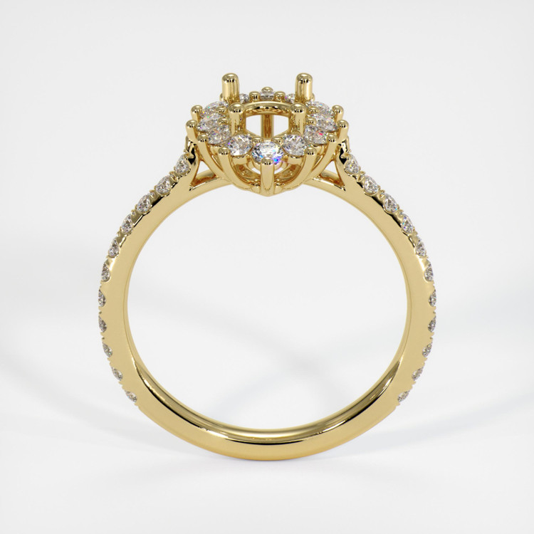 14K Yellow Gold Pave Ring Setting