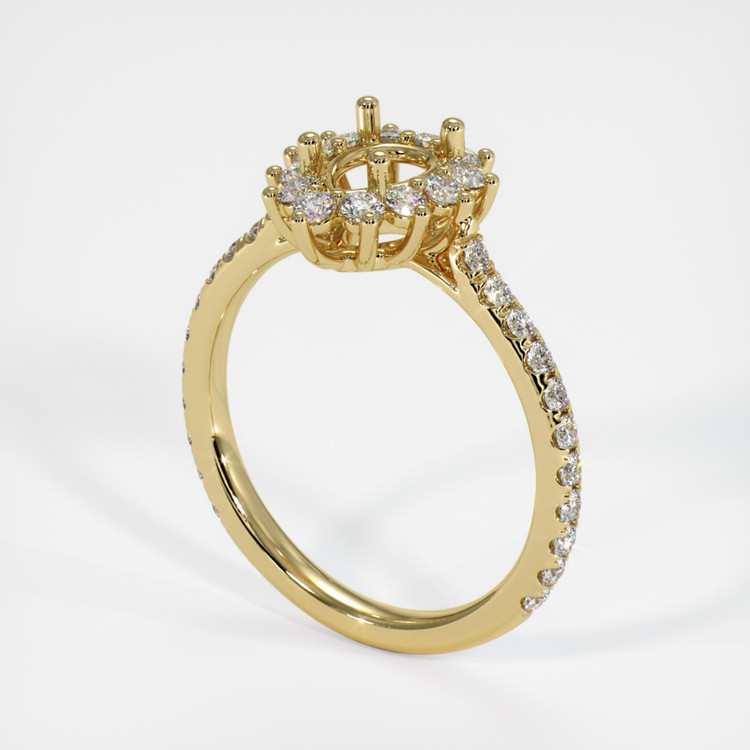 18K Yellow Gold Pave Ring Setting