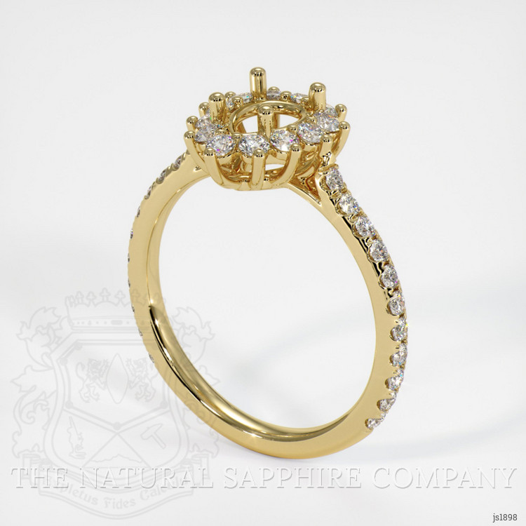 18K Yellow Gold Pave Ring Setting