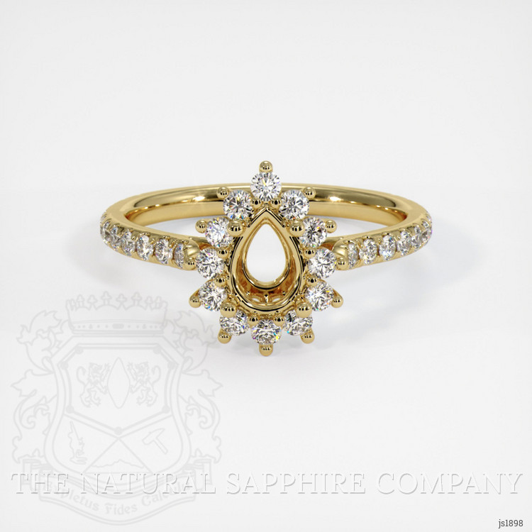 18K Yellow Gold Pave Ring Setting