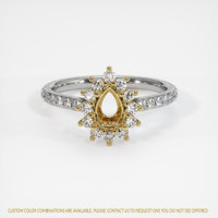 14K Yellow & White Pave Ring Setting Image