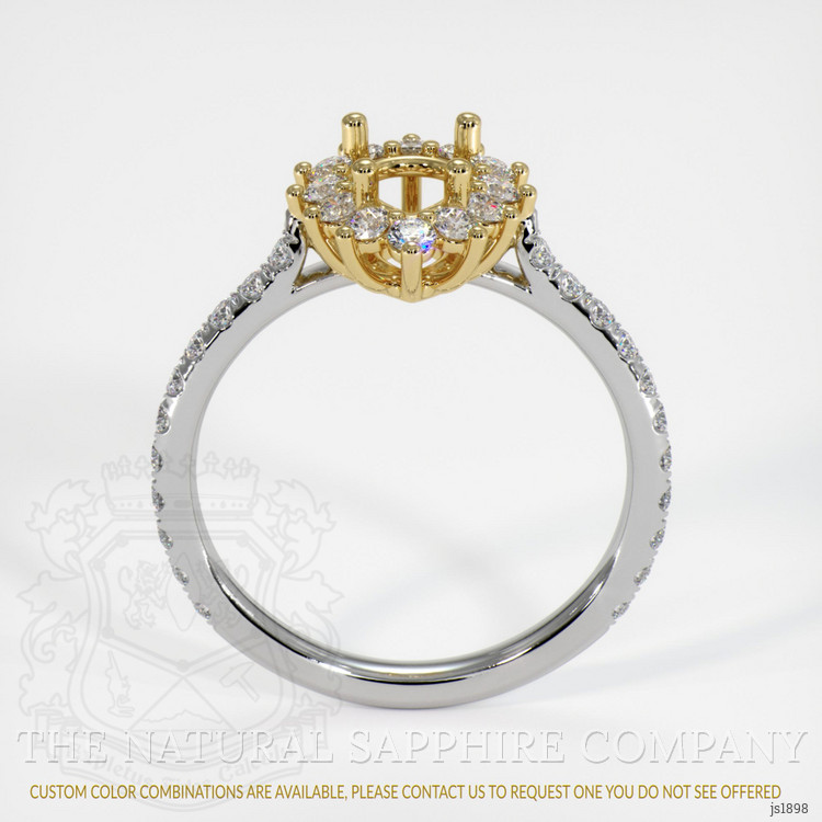 14K Yellow & White Pave Ring Setting