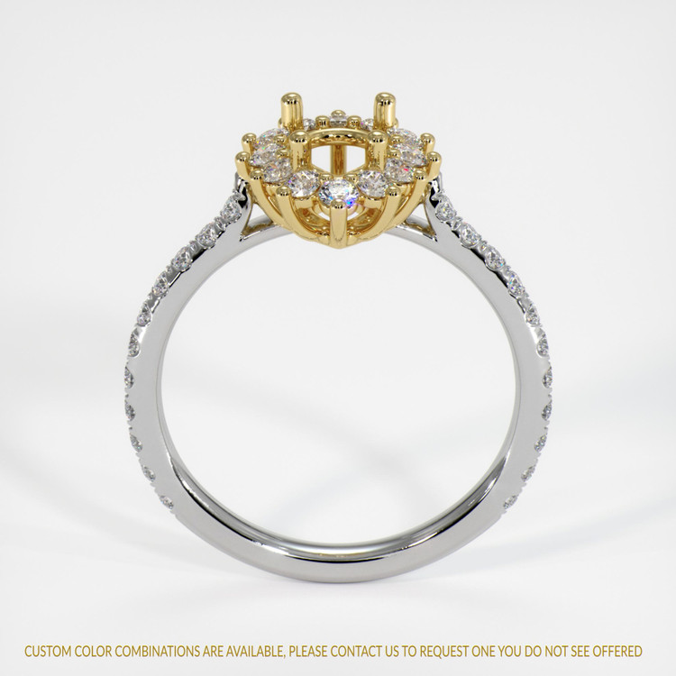14K Yellow & White Pave Ring Setting