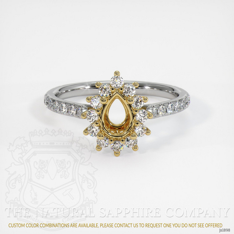 18K Yellow & White Pave Ring Setting