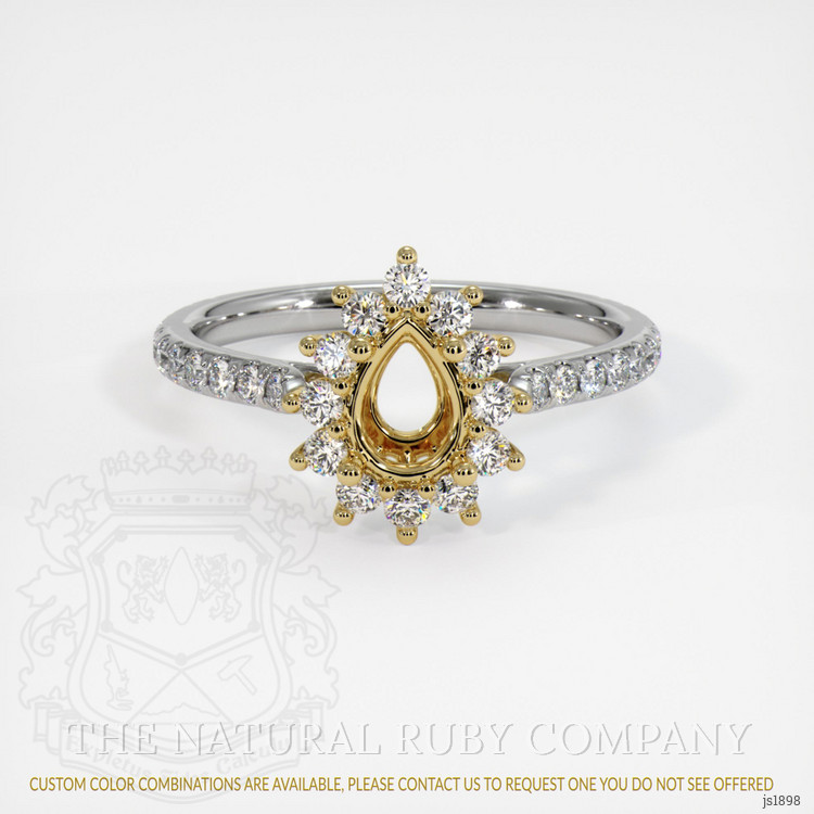 18K Yellow & White Pave Ring Setting
