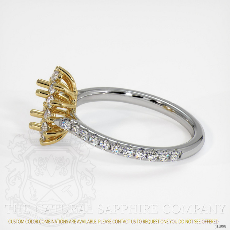 18K Yellow & White Pave Ring Setting
