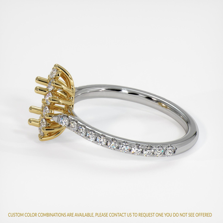 18K Yellow & White Pave Ring Setting