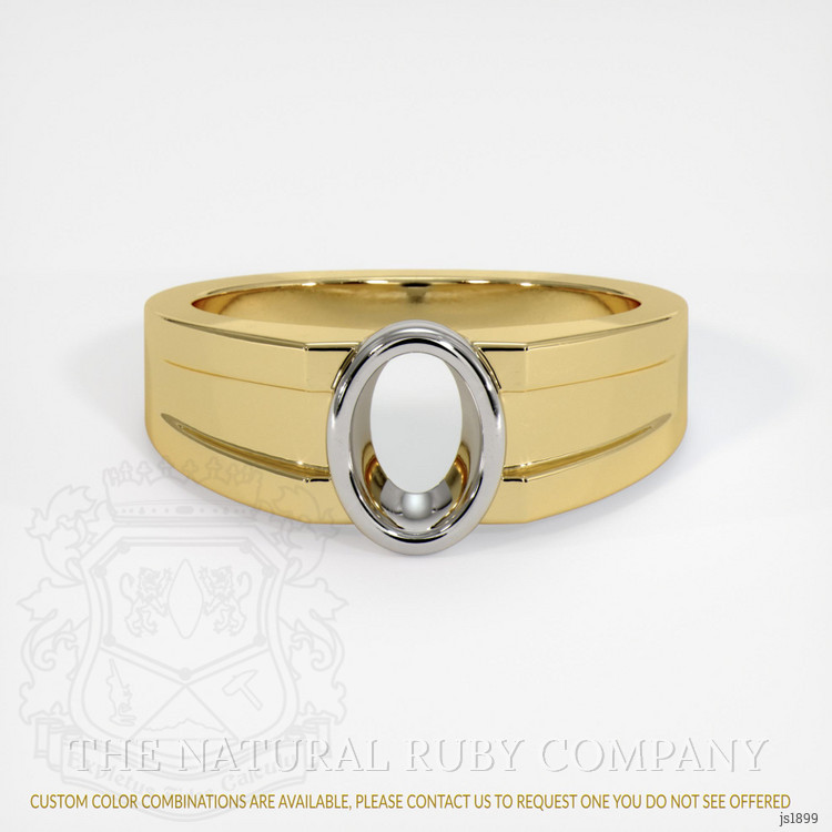 14K White & Yellow Men's Ring Setting