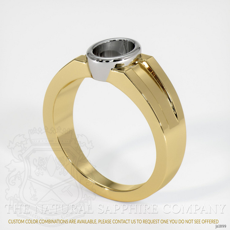 18K White & Yellow Men's Ring Setting
