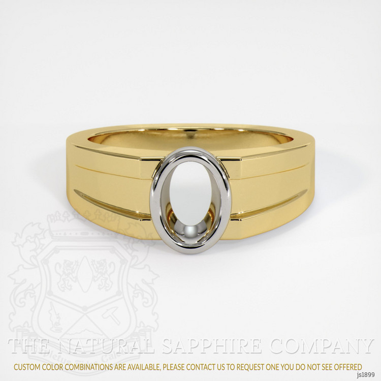 18K White & Yellow Men's Ring Setting
