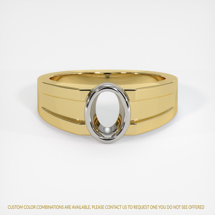 18K White & Yellow Men's Ring Setting