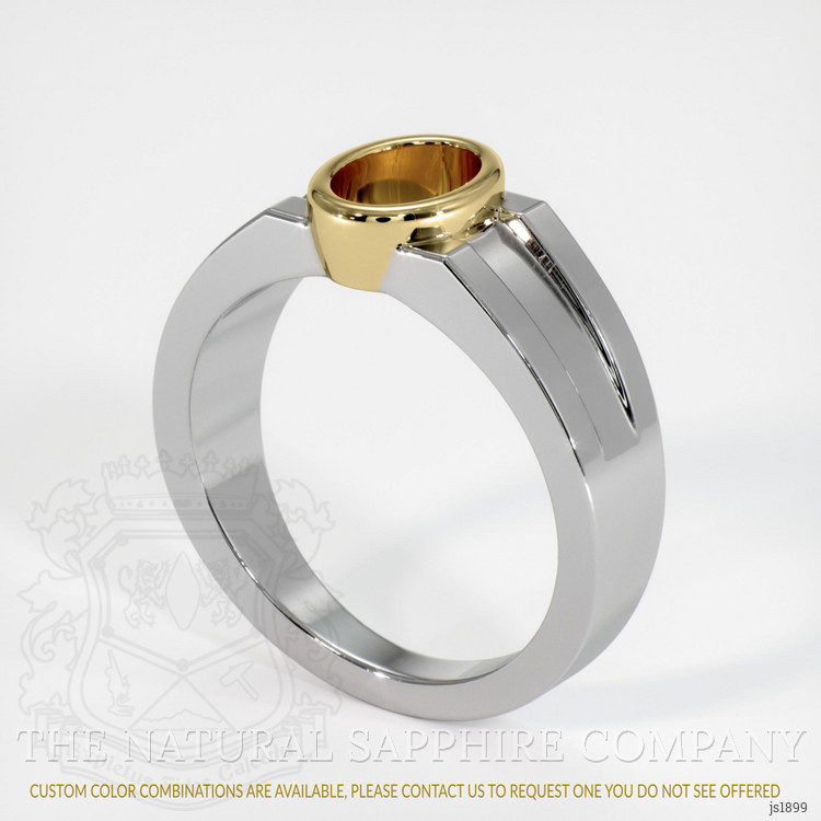 14K Yellow & White Men's Ring Setting