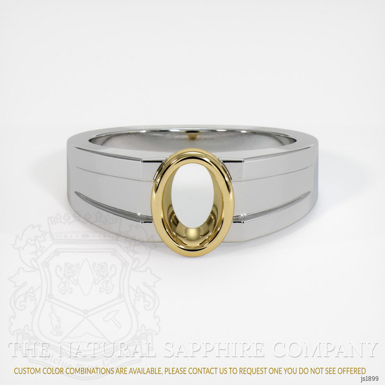 14K Yellow & White Men's Ring Setting