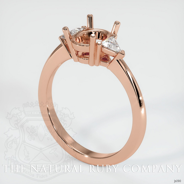 14K Rose Gold Three Stone Ring Setting