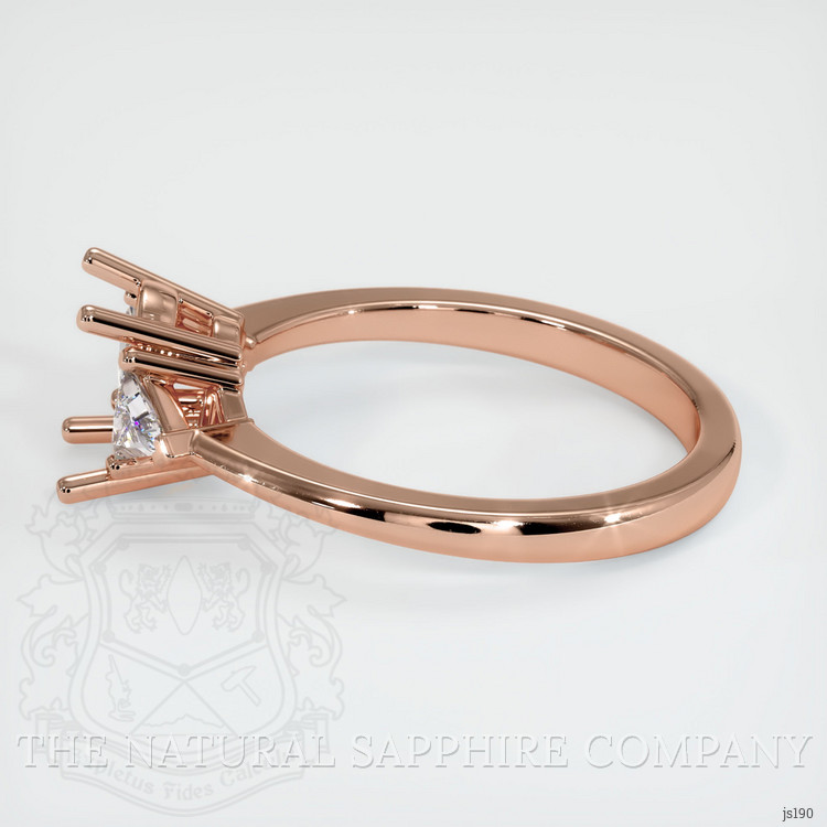 14K Rose Gold Three Stone Ring Setting