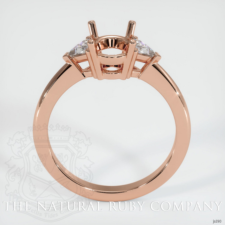 14K Rose Gold Three Stone Ring Setting