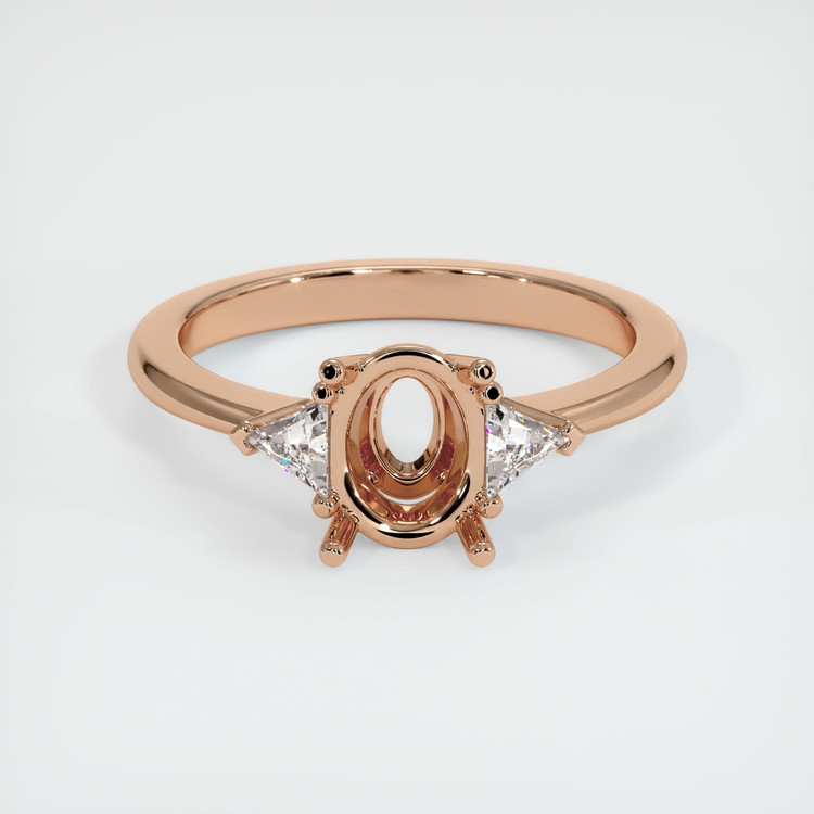 18K Rose Gold Three Stone Ring Setting