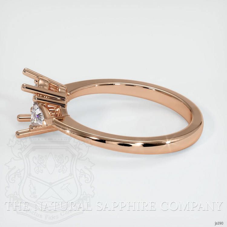 18K Rose Gold Three Stone Ring Setting