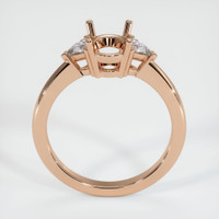 18K Rose Gold Three Stone Ring Setting Image