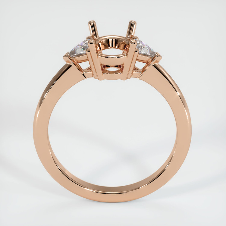 18K Rose Gold Three Stone Ring Setting