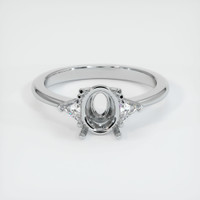 10K White Gold Three Stone Ring Setting Image