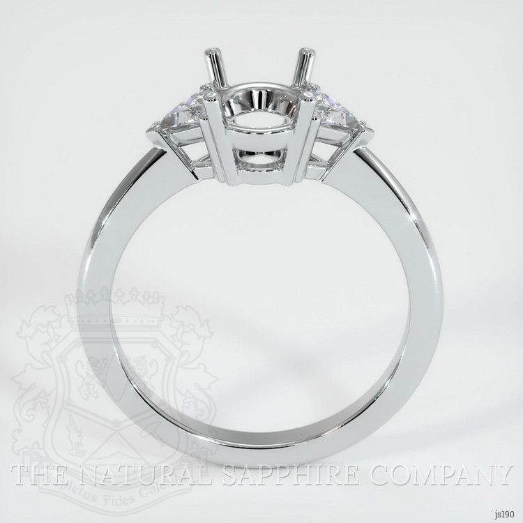 10K White Gold Three Stone Ring Setting