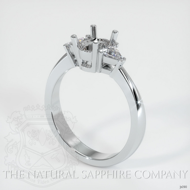 14K White Gold Three Stone Ring Setting