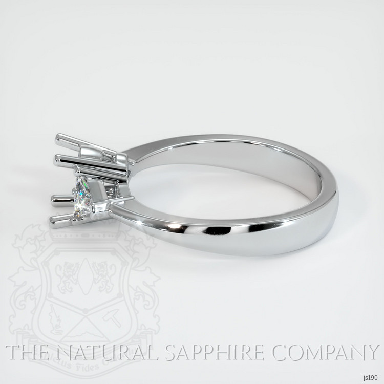 14K White Gold Three Stone Ring Setting
