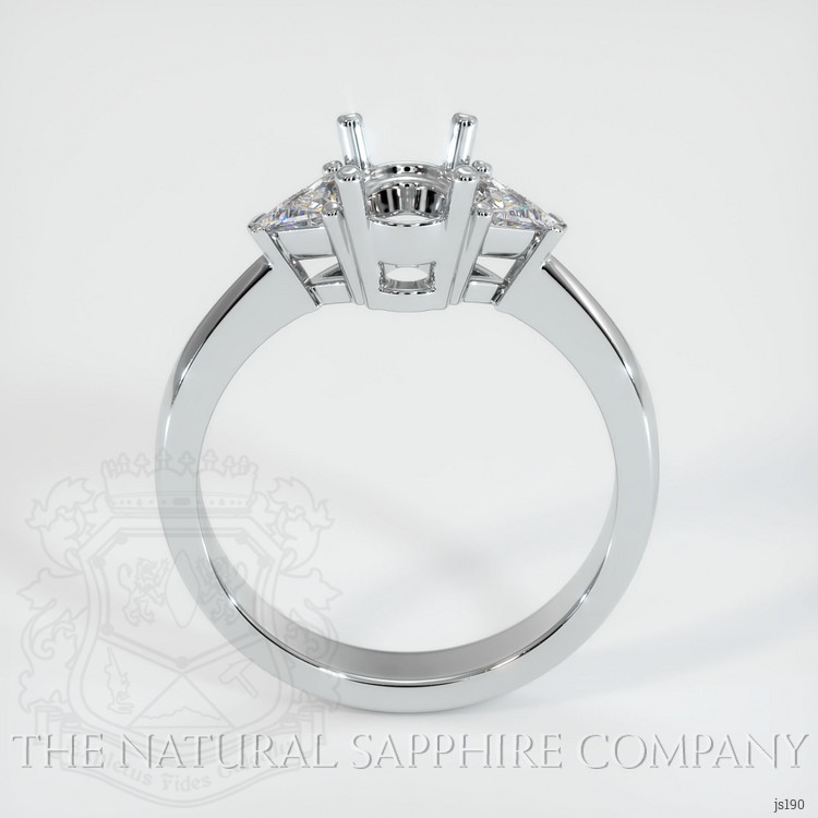 14K White Gold Three Stone Ring Setting