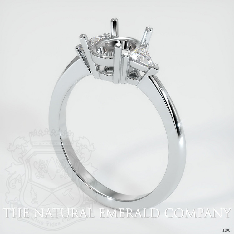 18K White Gold Three Stone Ring Setting