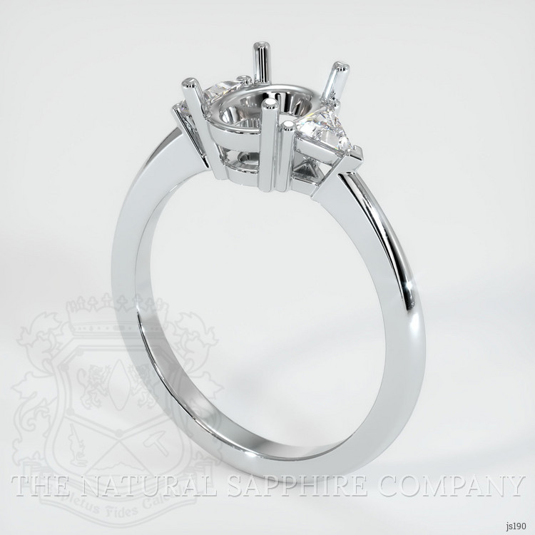 18K White Gold Three Stone Ring Setting