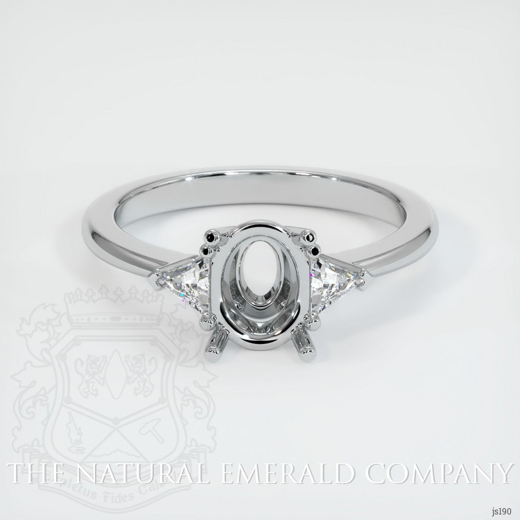 18K White Gold Three Stone Ring Setting