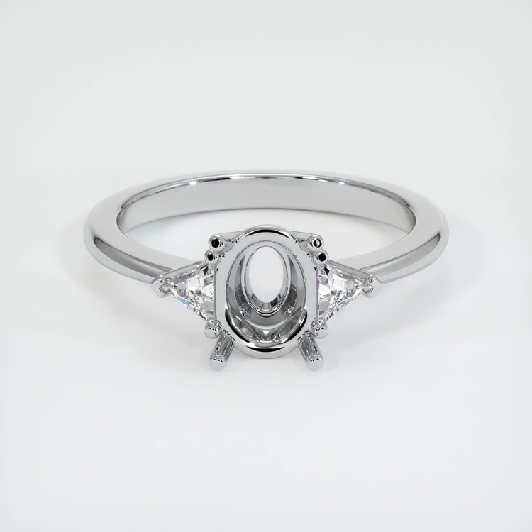 18K White Gold Three Stone Ring Setting