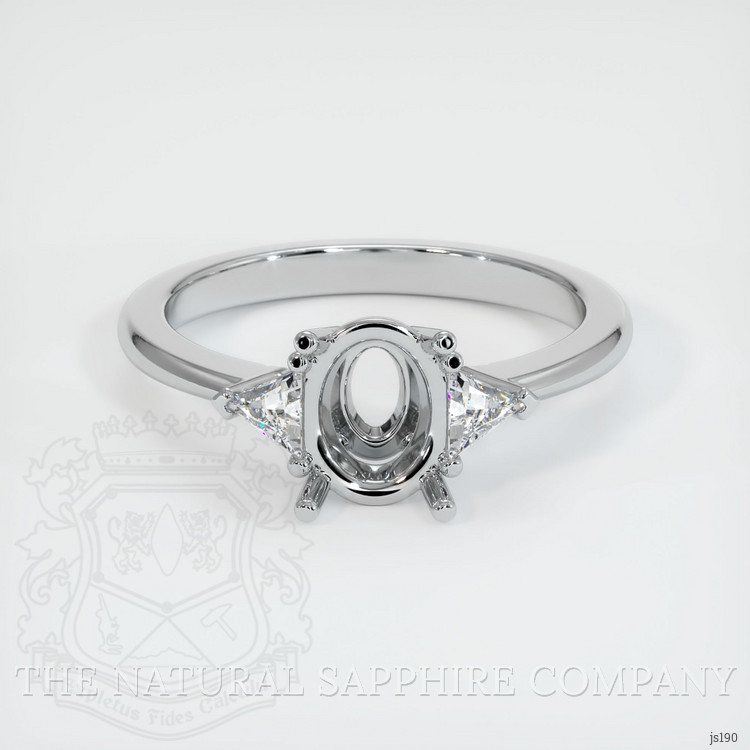 18K White Gold Three Stone Ring Setting