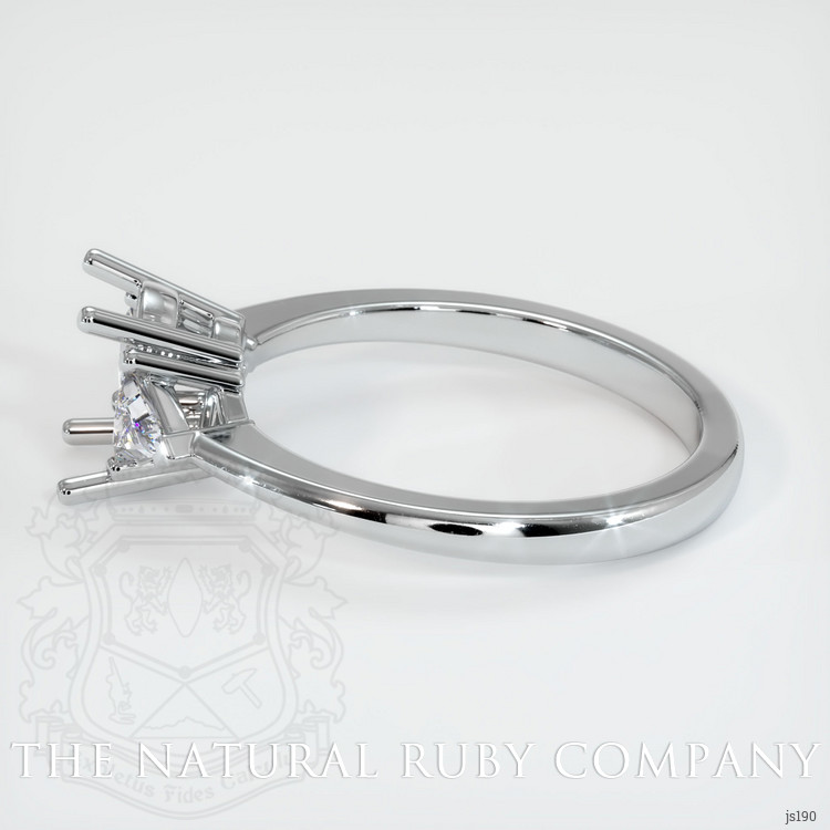 18K White Gold Three Stone Ring Setting