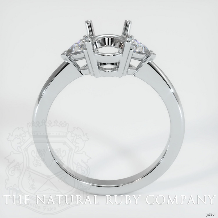 18K White Gold Three Stone Ring Setting
