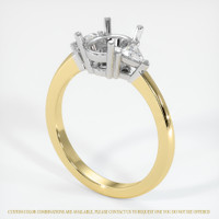 14K White & Yellow Three Stone Ring Setting Image