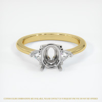 14K White & Yellow Three Stone Ring Setting Image