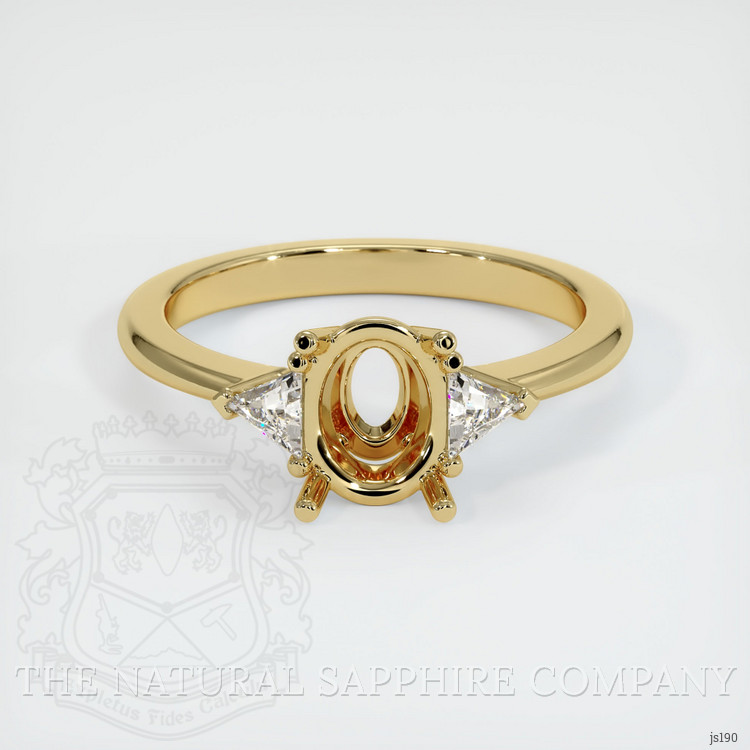 10K Yellow Gold Three Stone Ring Setting