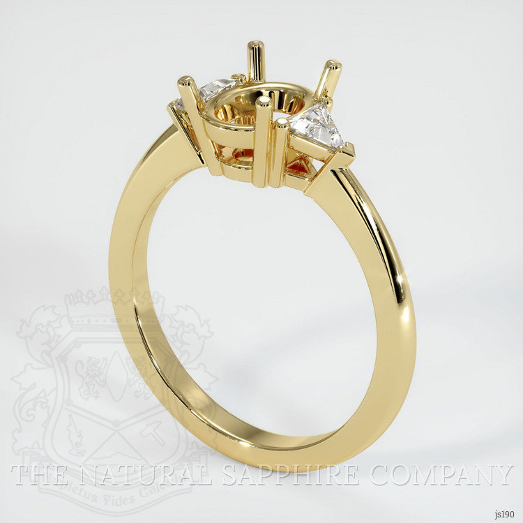14K Yellow Gold Three Stone Ring Setting