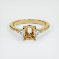 14K Yellow Gold Three Stone Ring Setting Image