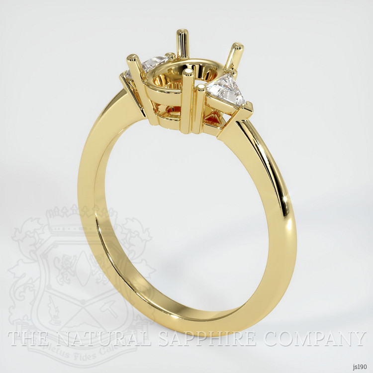 18K Yellow Gold Three Stone Ring Setting