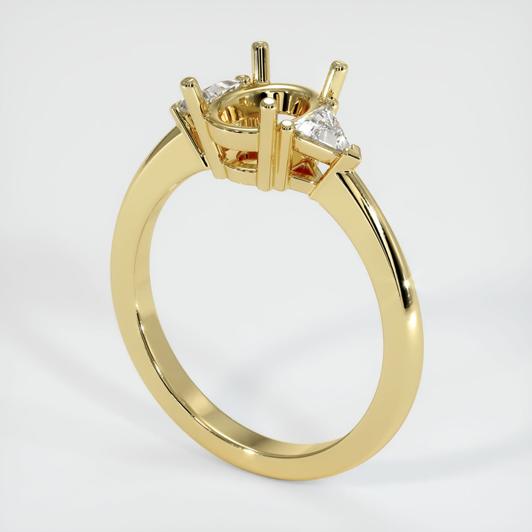 18K Yellow Gold Three Stone Ring Setting