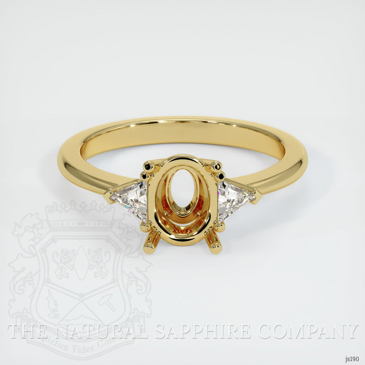 18K Yellow Gold Three Stone Ring Setting