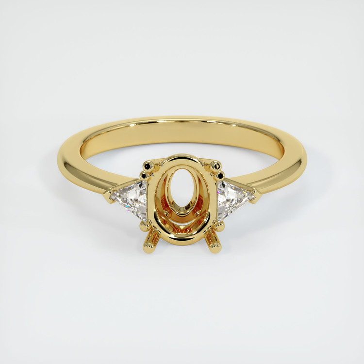 18K Yellow Gold Three Stone Ring Setting